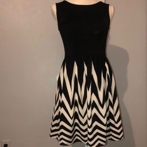 Chevron print black dress